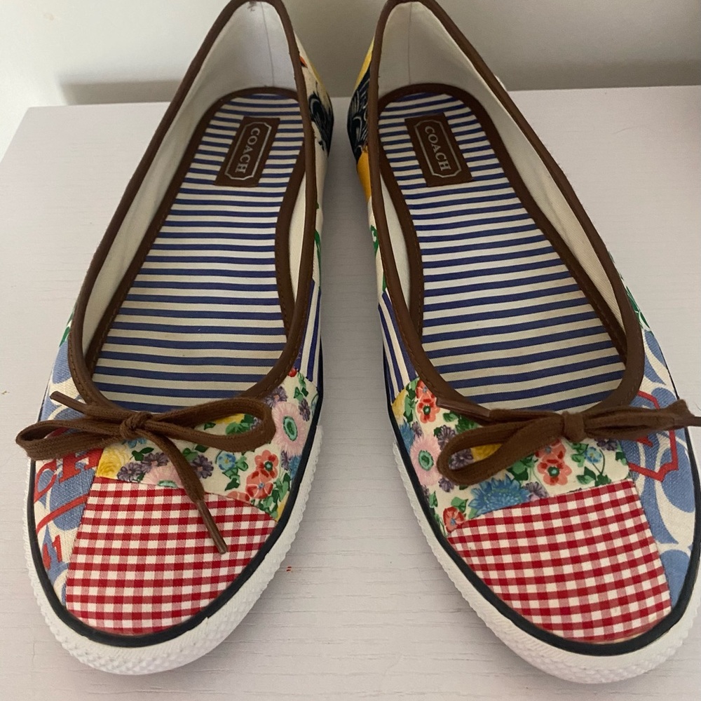 Coach Marie Patchwork Slip On Flats 10